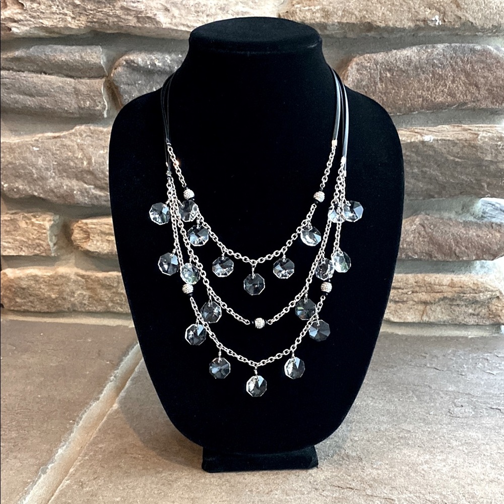White House Black Market 3 Strand W/Faux Leather